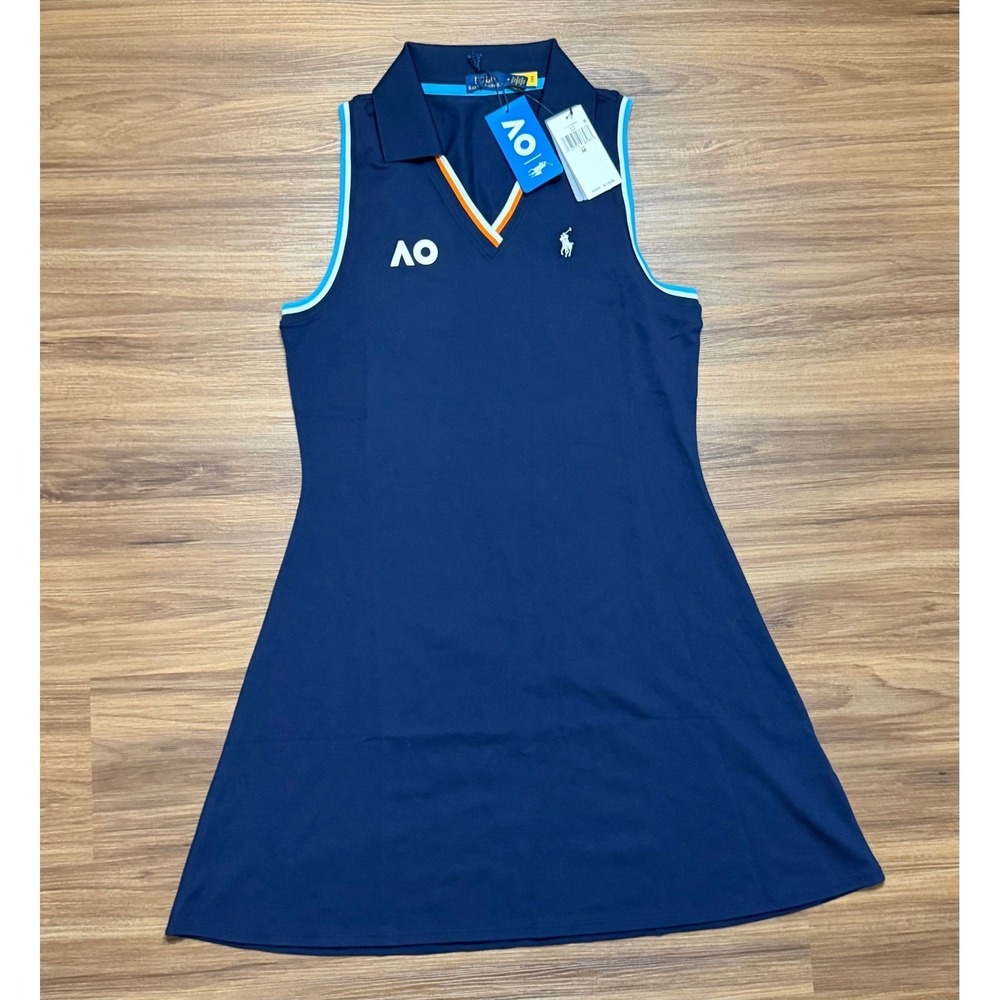 Polo Ralph Lauren Australian Open AO Tennis Dress Navy Blue Womens Sz Medium NWT